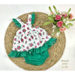 3003-Conjunto braguita pololo bebe niña flores verde Alma Petit Valery Kids Moda Infantil Palencia