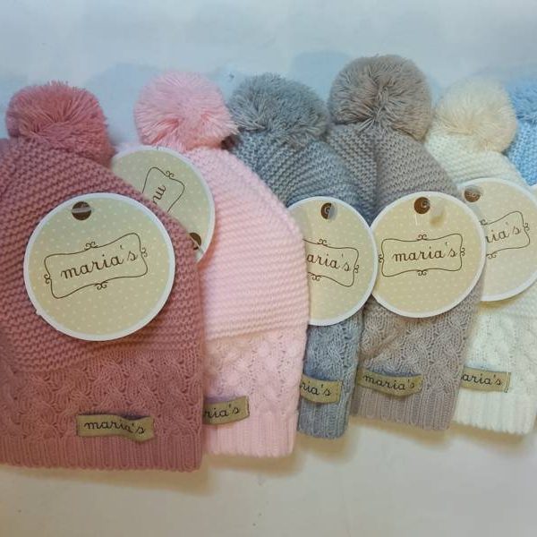 M24.01G-GORRO-BEBE-PUNTO-POMPON-MARIA´S-VALERYKIDS-MODA-INFANTIL-PALENCIA